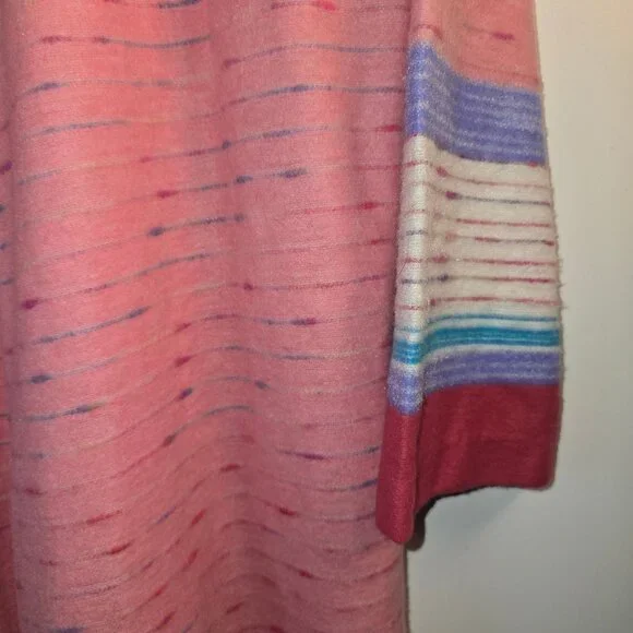 Vintage 1970's Joseph Magnin The Farr West Fuzzy RARE Striped House Coat, Sz L